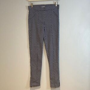 Joseph Ribkoff Navy and White Geometric Pull-On Pants Size 8